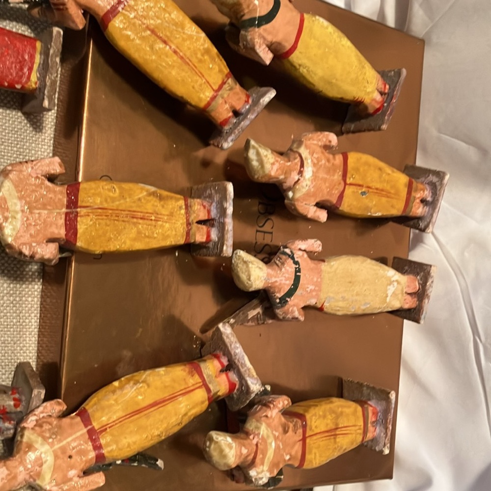 Vintage , hand carved n hand painted wooden 10 pc Egyptian style band each - Picture 14 of 15